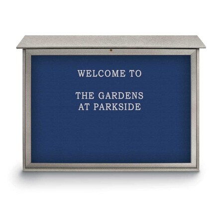 United Visual Products Indoor Enclosed Combo Board, 42"x32", Satin Frame/Grey & Pumice UVCB4232-GREY-PUMICE